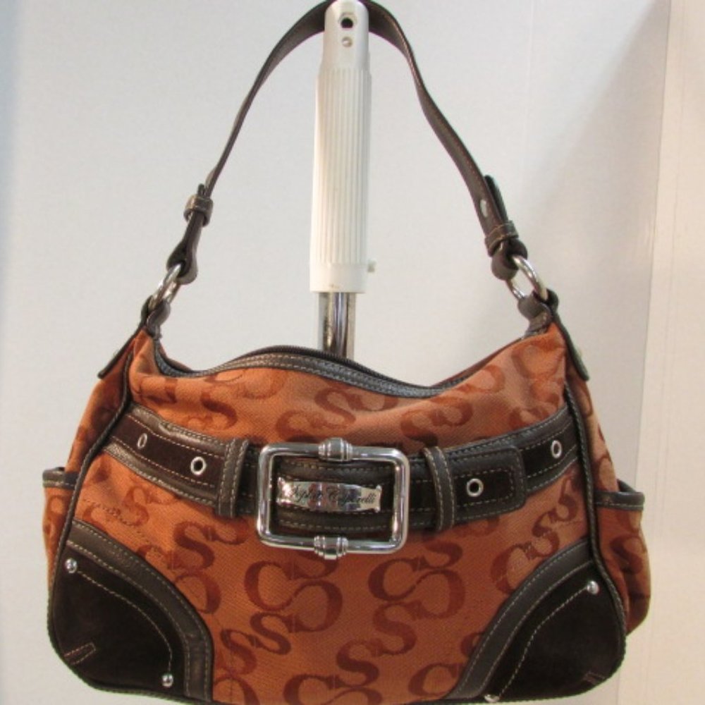 Sophia Caperelli Rust-Brown Canvas Shoulder Bag - Picture 10 of 10